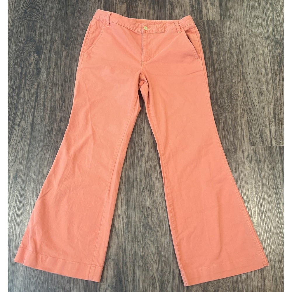 Tory Burch  High Rise Flare Women Jeans Size 31 Pretty Coral Color